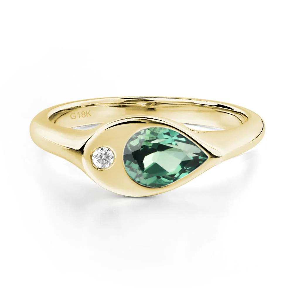 Green Sapphire Pinky Ring for Women - Image 8