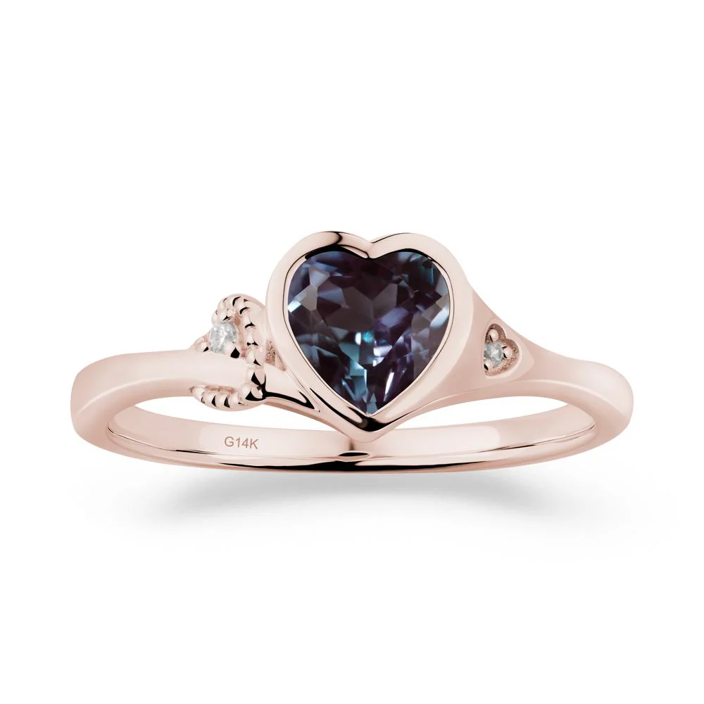 Vintage Heart Alexandrite Knot Ring - Image 2