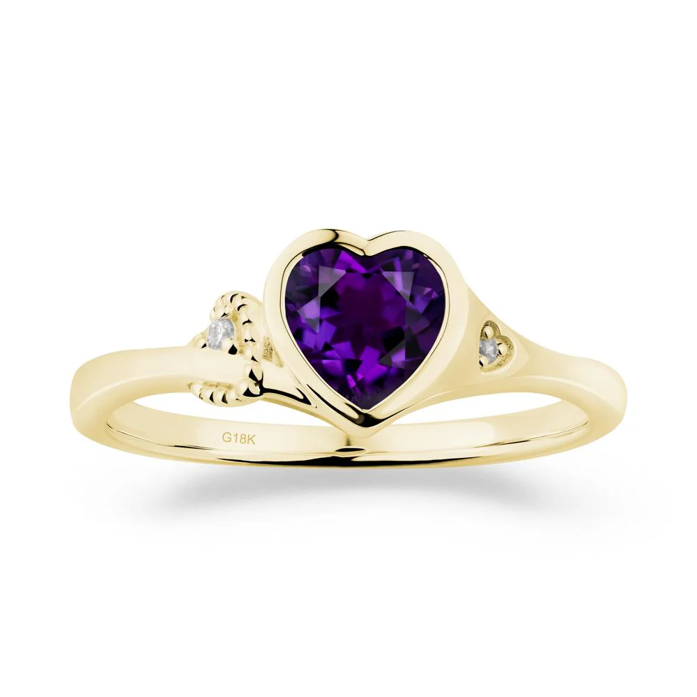 Vintage Heart Amethyst Knot Ring - Image 4