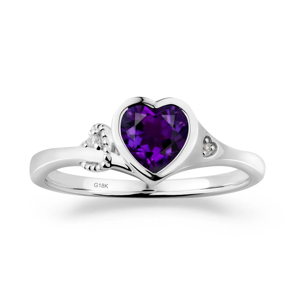 Vintage Heart Amethyst Knot Ring - Image 5