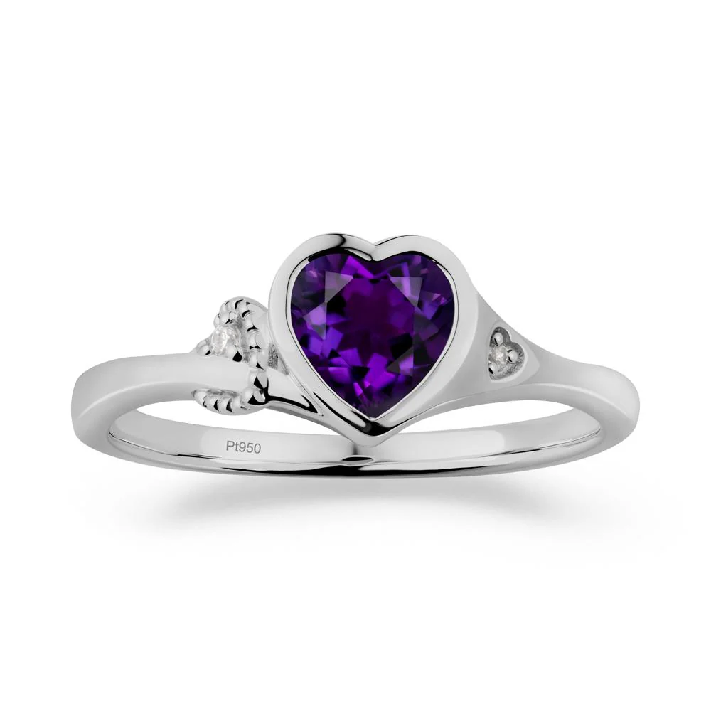 Vintage Heart Amethyst Knot Ring - Image 7