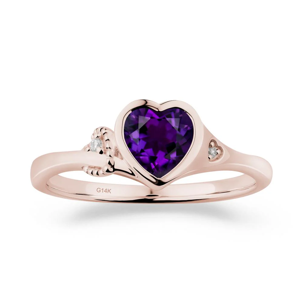 Vintage Heart Amethyst Knot Ring - Image 9