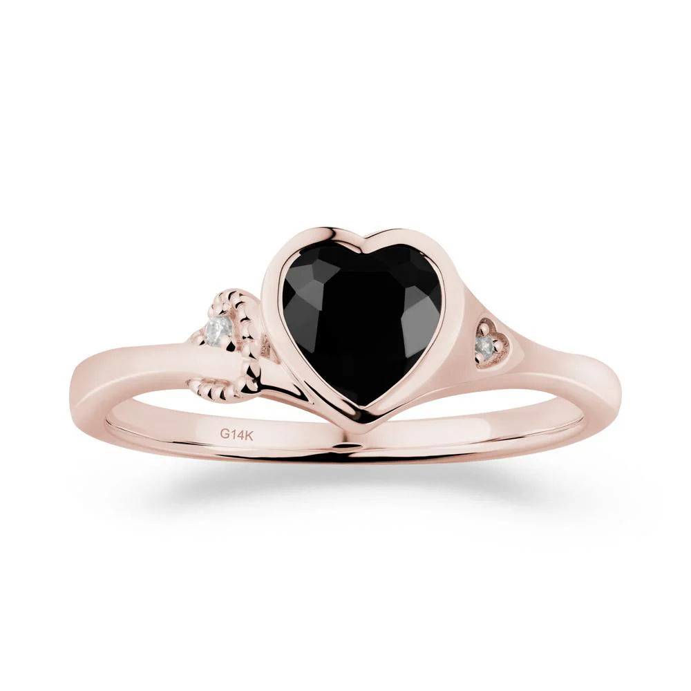 Vintage Heart Black Spinel Knot Ring