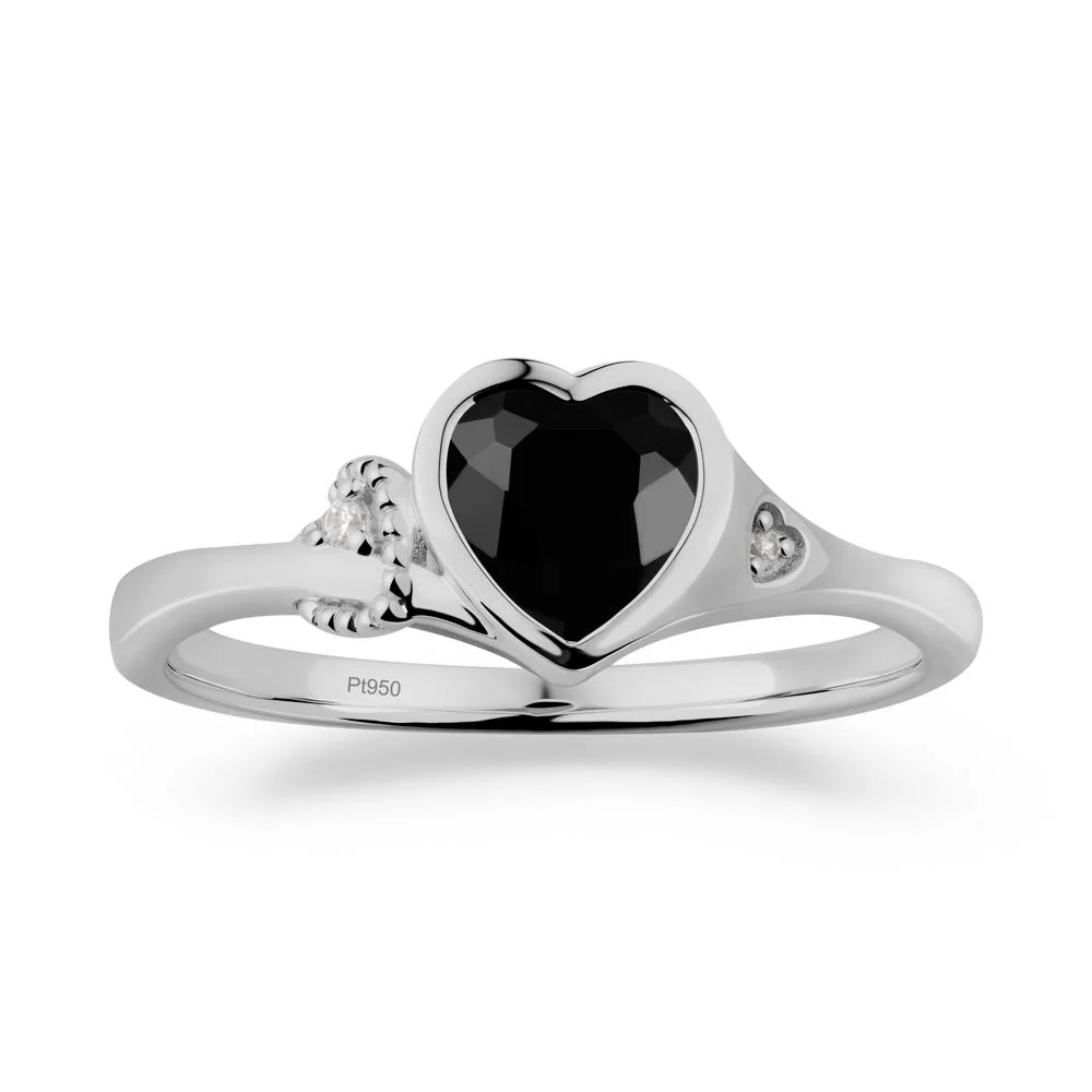 Vintage Heart Black Spinel Knot Ring - Image 4
