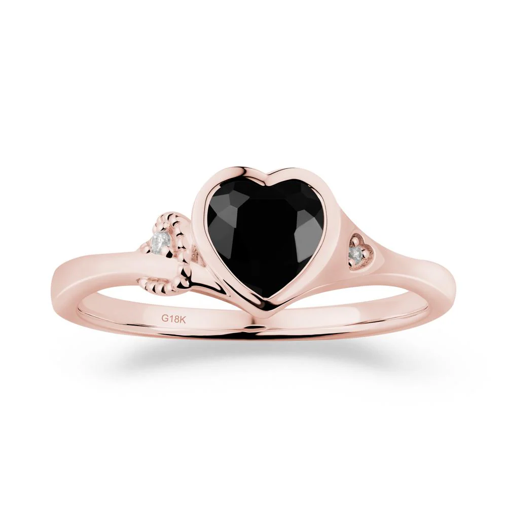 Vintage Heart Black Spinel Knot Ring - Image 7