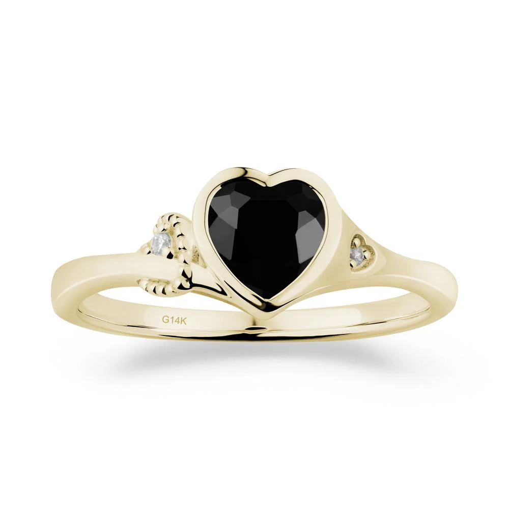 Vintage Heart Black Spinel Knot Ring - Image 8