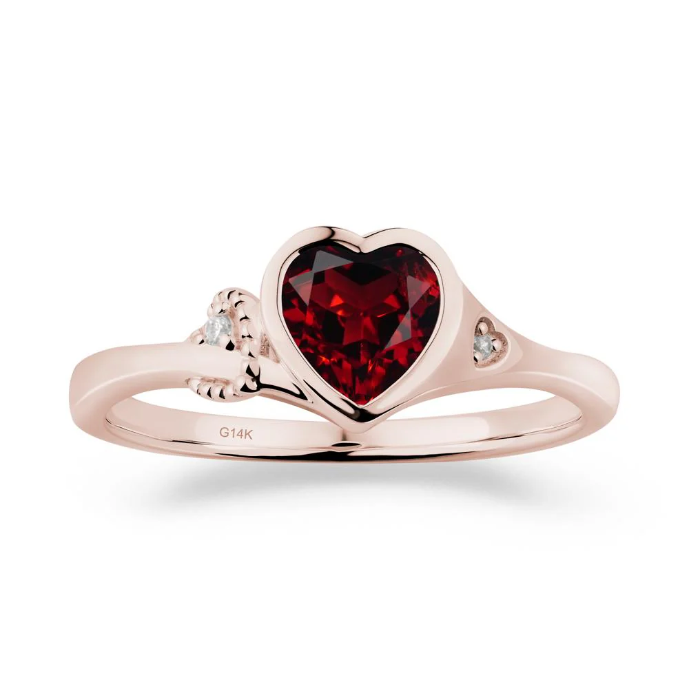 Vintage Heart Garnet Knot Ring - Image 4