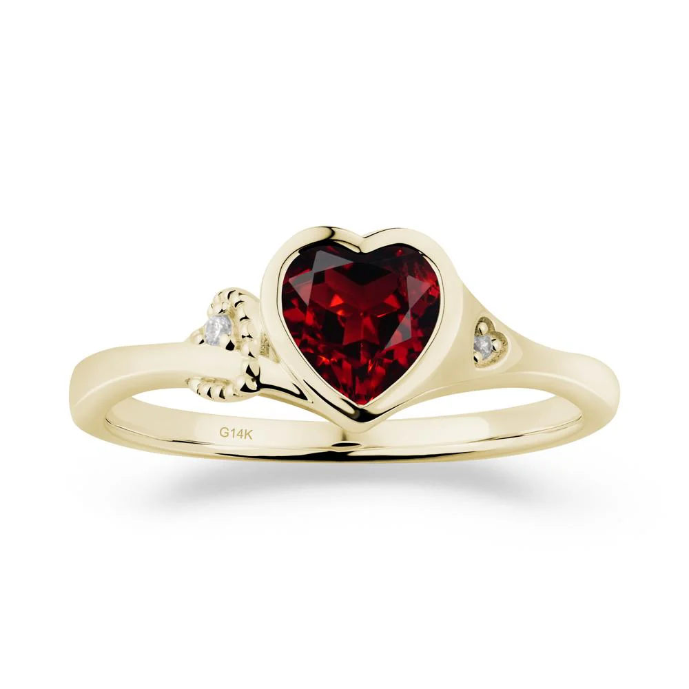 Vintage Heart Garnet Knot Ring - Image 7