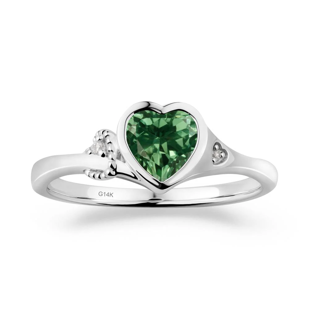 Vintage Heart Green Sapphire Knot Ring - Image 4