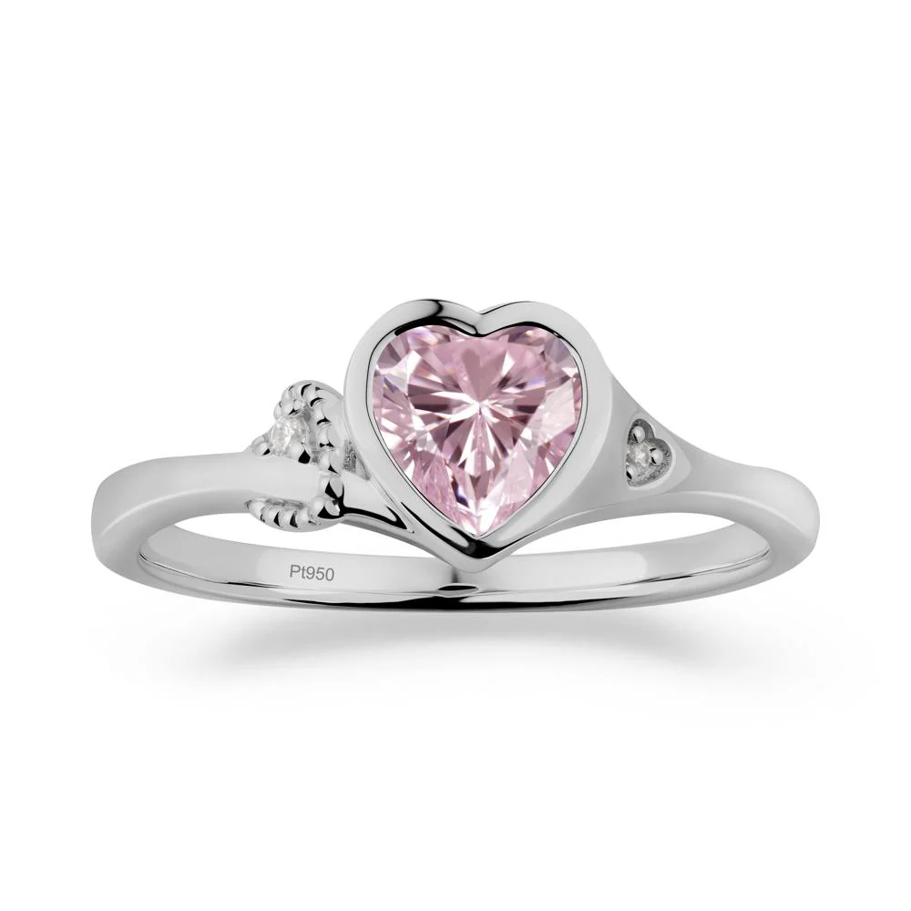 Vintage Heart Pink Cubic Zirconia Knot Ring