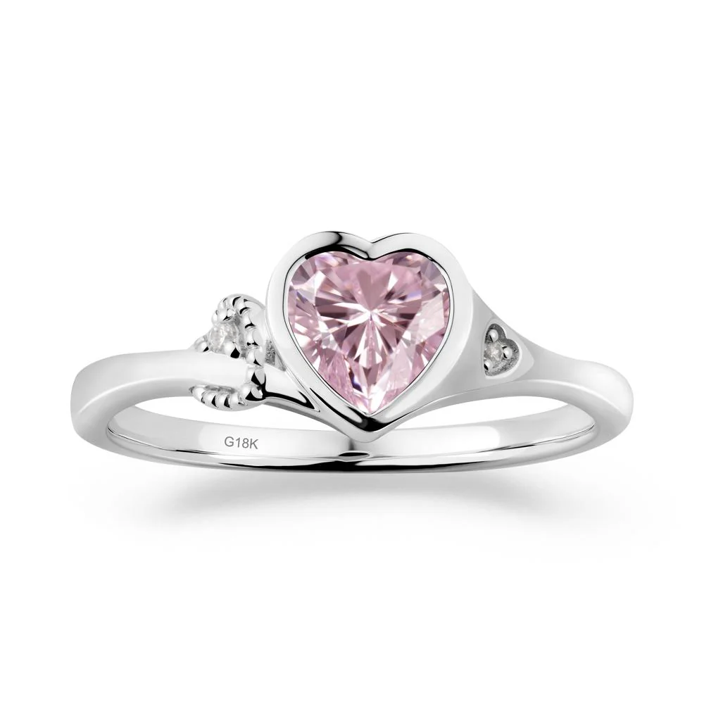 Vintage Heart Pink Cubic Zirconia Knot Ring - Image 3