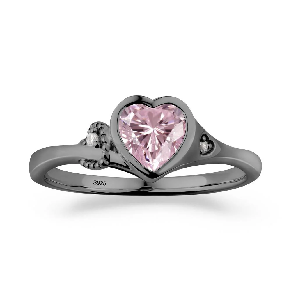 Vintage Heart Pink Cubic Zirconia Knot Ring - Image 5