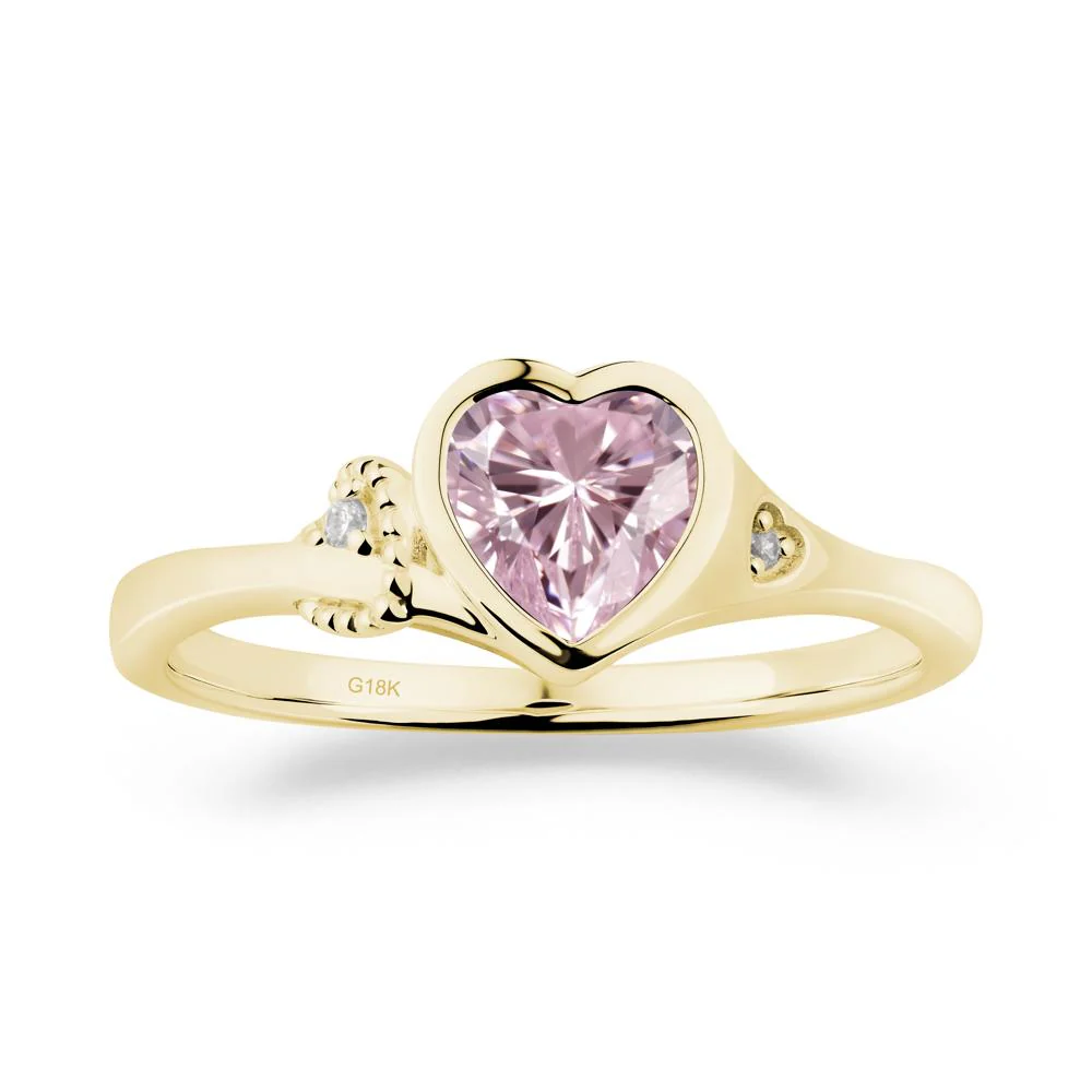 Vintage Heart Pink Cubic Zirconia Knot Ring - Image 6