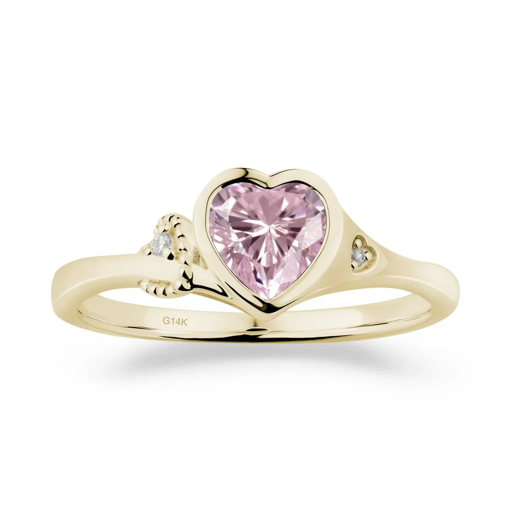 Vintage Heart Pink Cubic Zirconia Knot Ring - Image 7