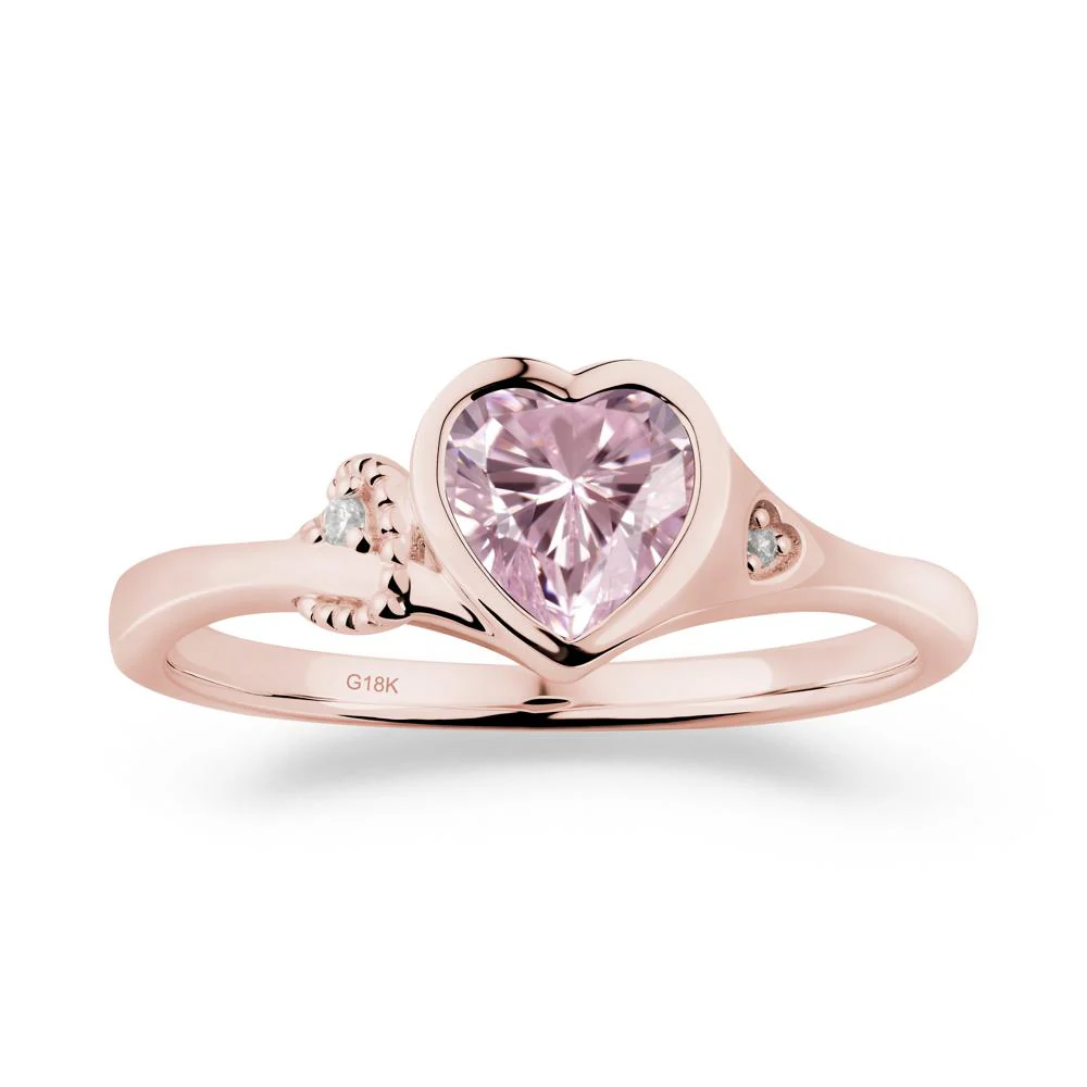 Vintage Heart Pink Cubic Zirconia Knot Ring - Image 9