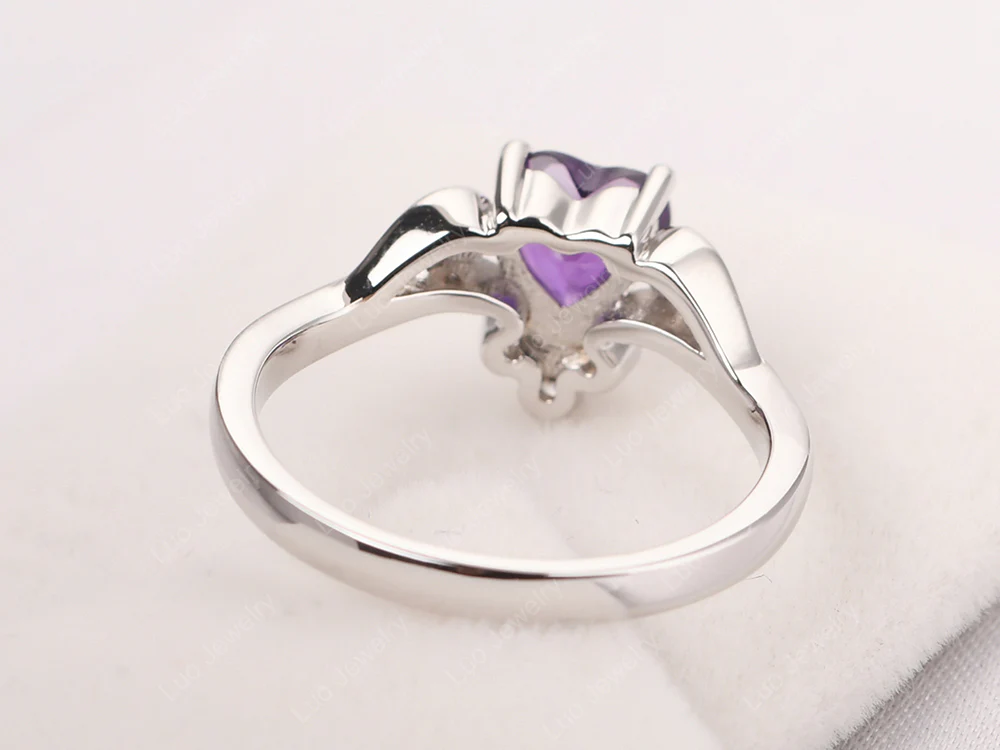 Amethyst Scroll Engagement Ring - Image 12