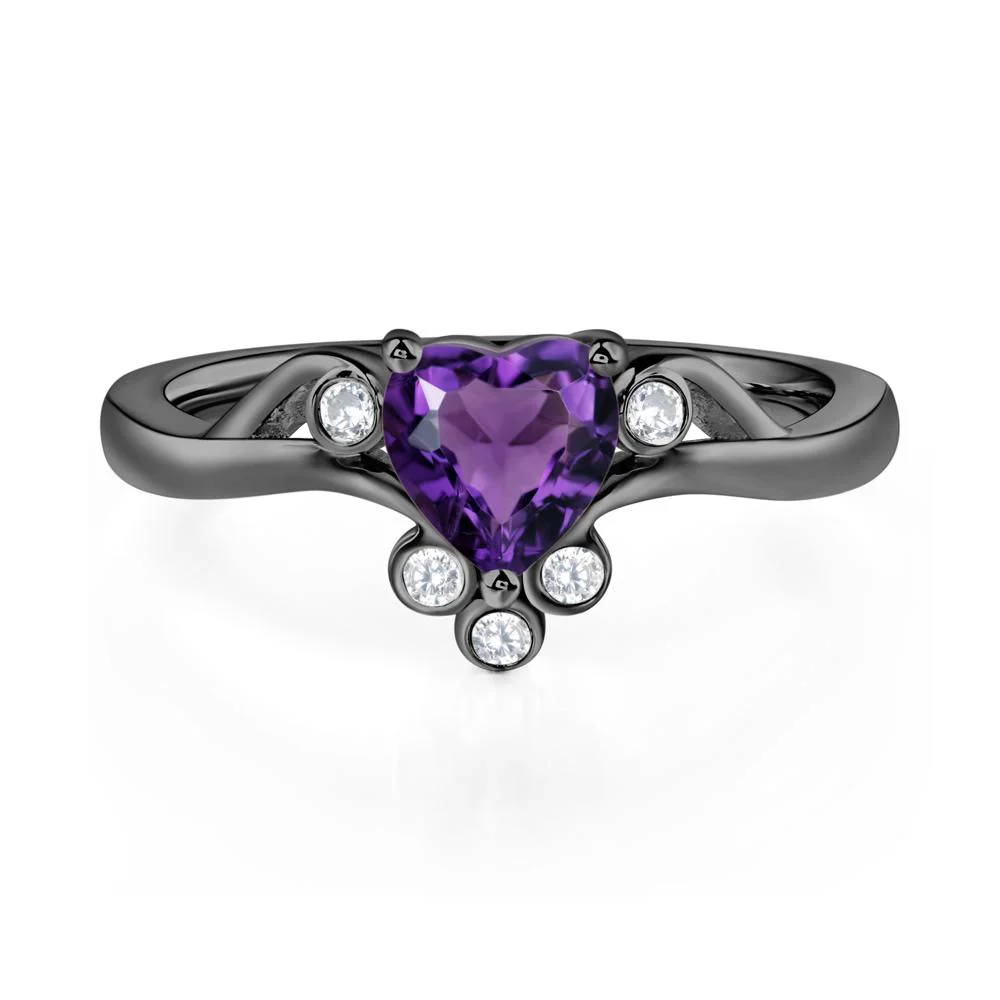 Amethyst Scroll Engagement Ring - Image 3
