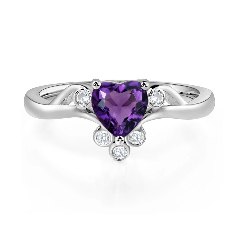 Amethyst Scroll Engagement Ring - Image 4