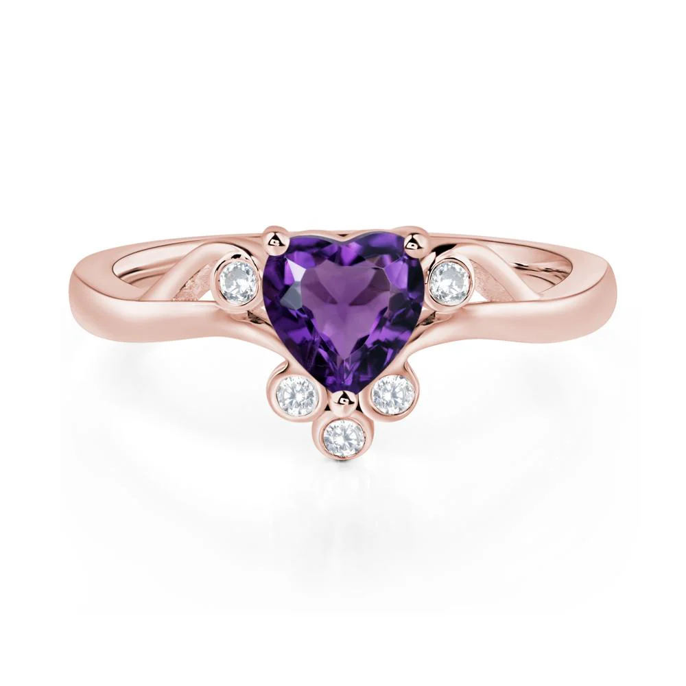 Amethyst Scroll Engagement Ring - Image 9