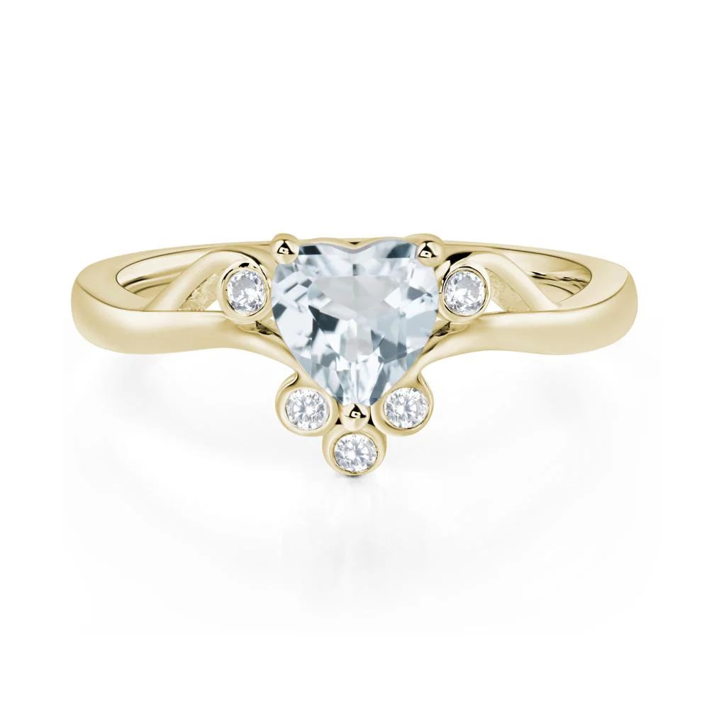 Aquamarine Heart Shaped Promise Ring