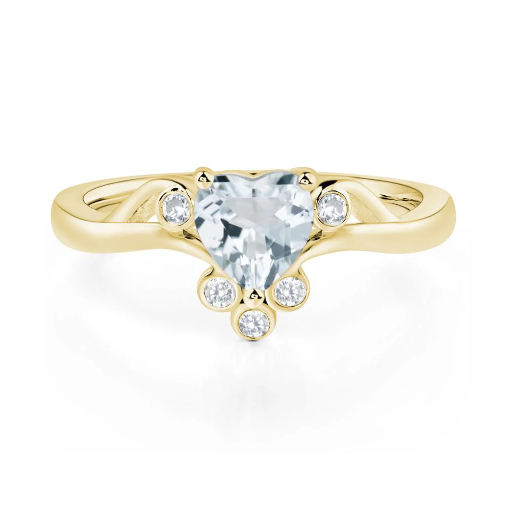 Aquamarine Heart Shaped Promise Ring - Image 8