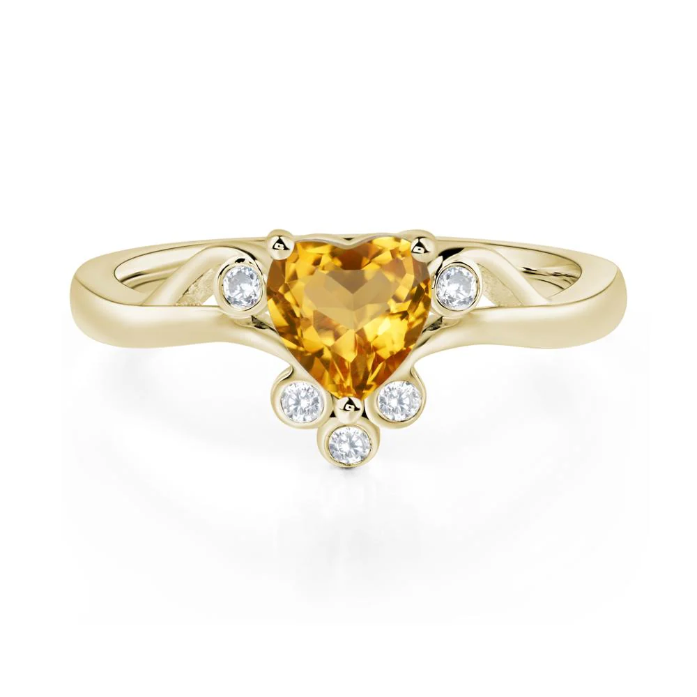 Heart Shaped Citrine Wave Ring - Image 4