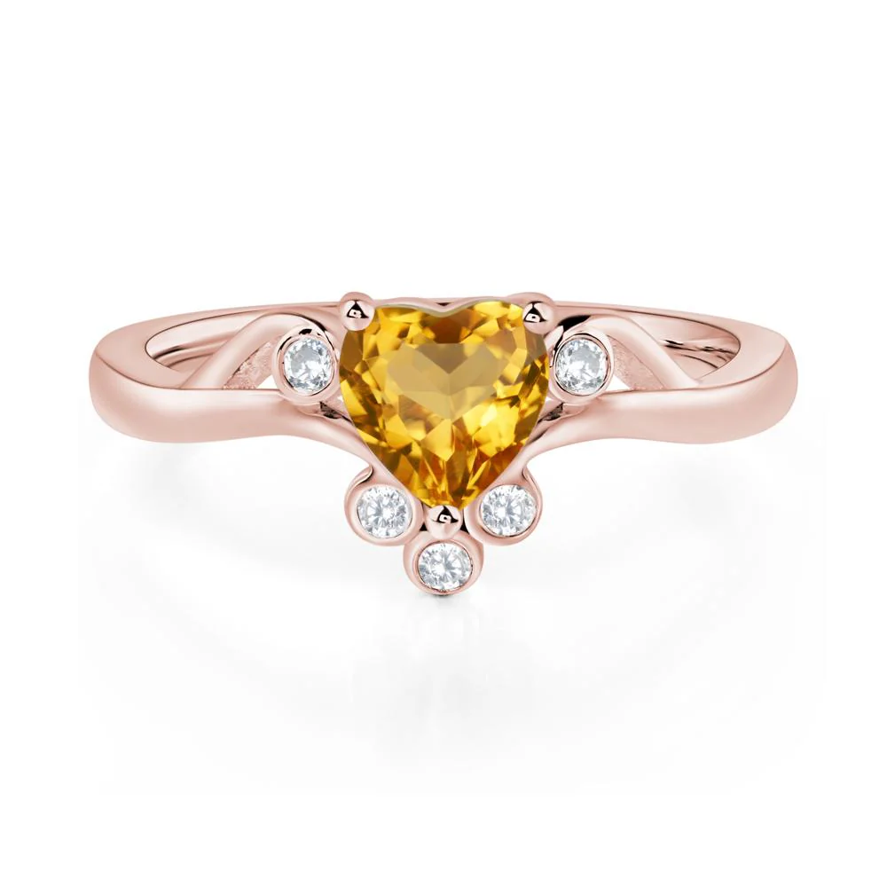 Heart Shaped Citrine Wave Ring - Image 9