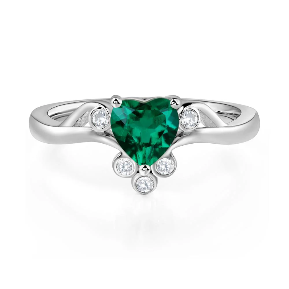 Emerald Scroll Engagement Ring - Image 3