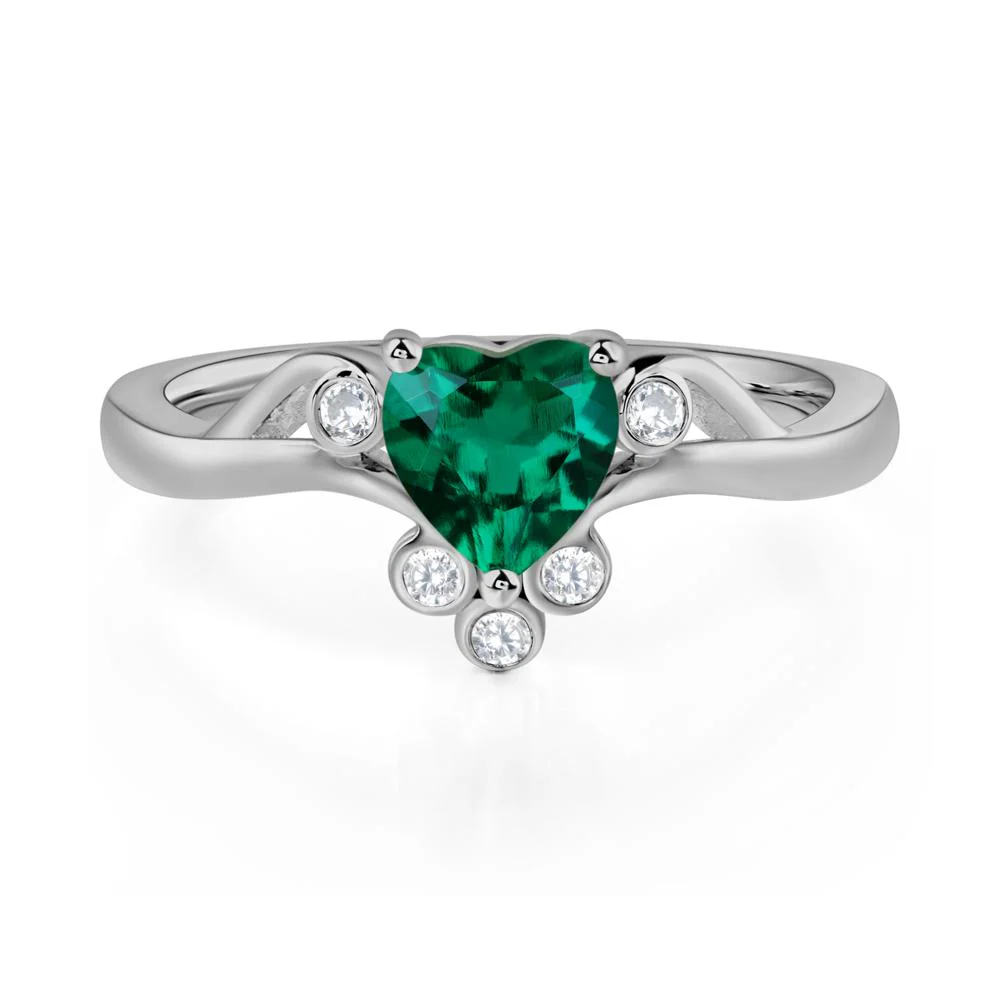 Emerald Scroll Engagement Ring - Image 6