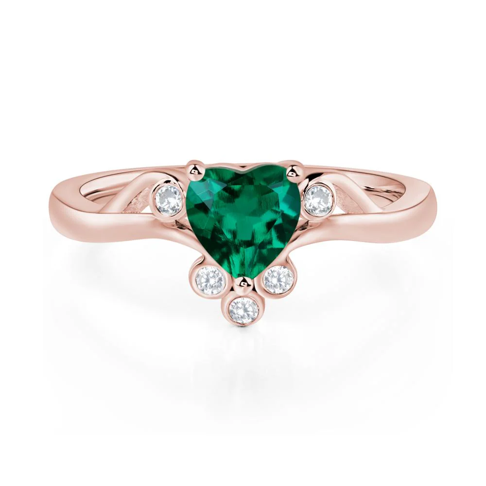 Emerald Scroll Engagement Ring - Image 9