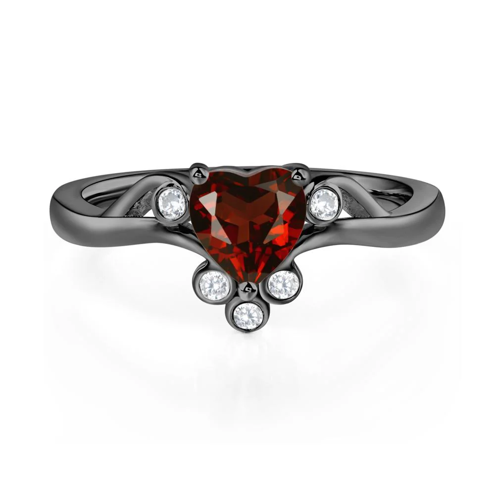 Garnet Heart Shaped Promise Ring - Image 3