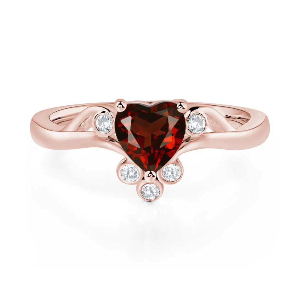Garnet Heart Shaped Promise Ring - Image 9