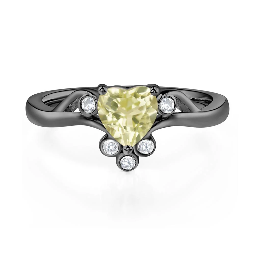 Lemon Quartz Scroll Engagement Ring - Image 3