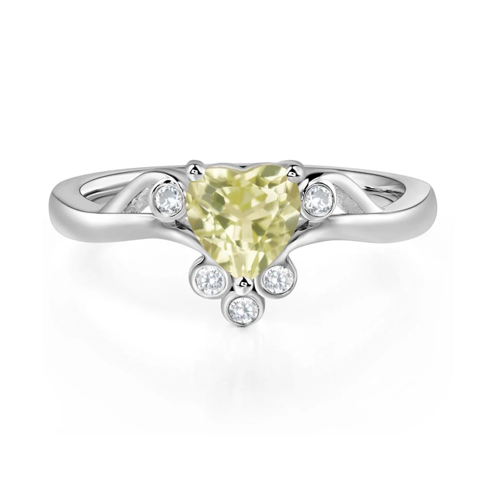 Lemon Quartz Scroll Engagement Ring - Image 4