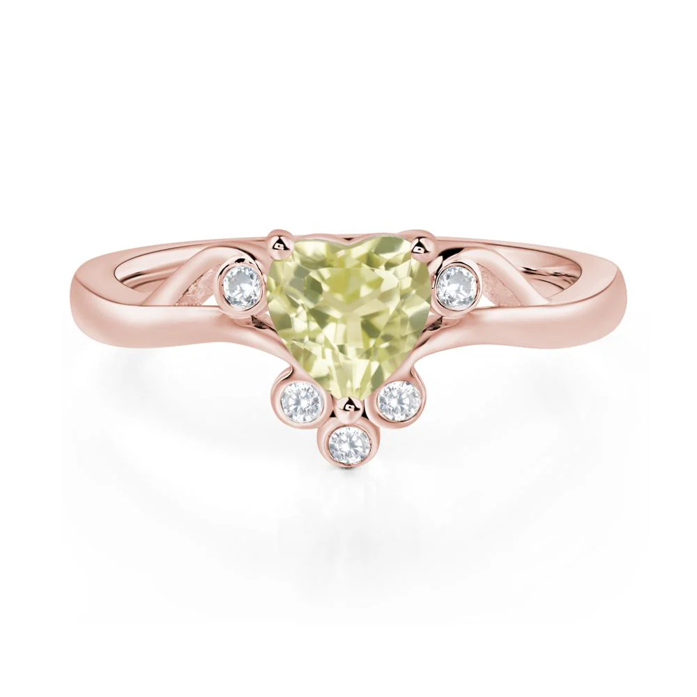 Lemon Quartz Scroll Engagement Ring - Image 9