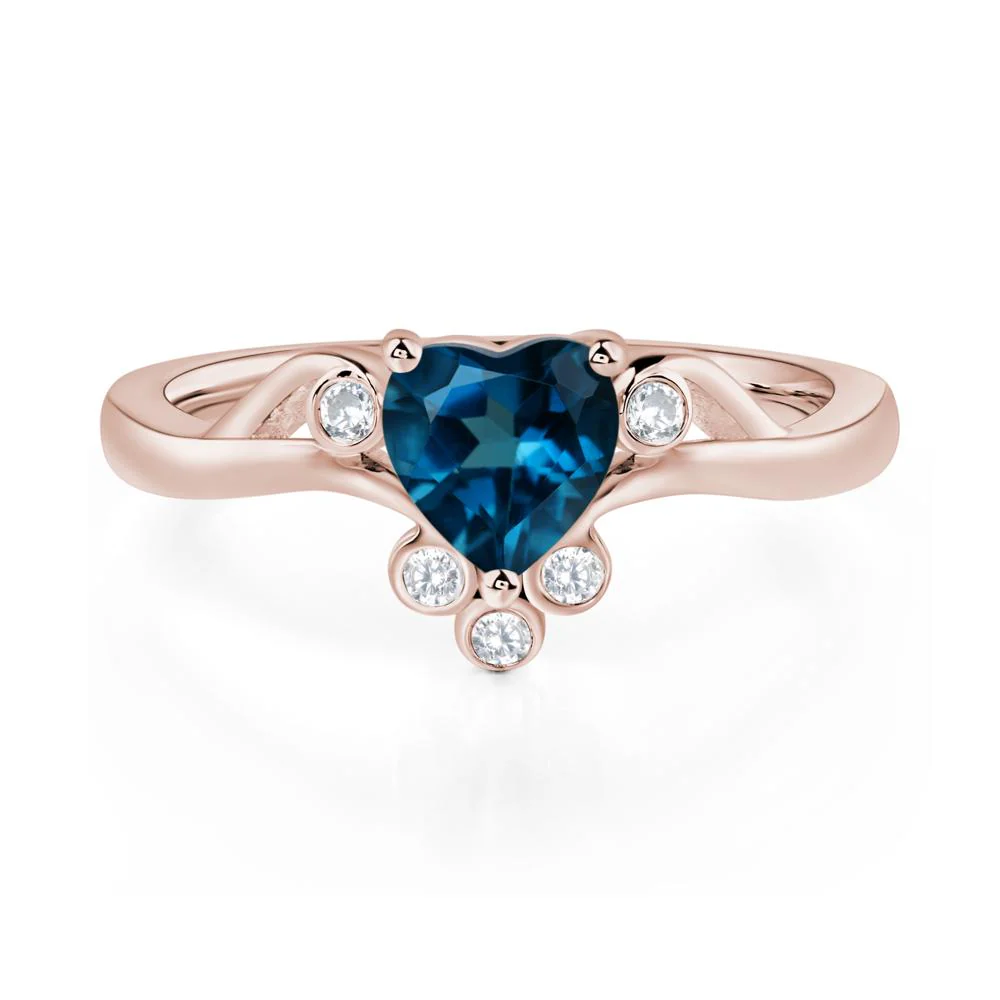 London Blue Topaz Heart Shaped Promise Ring