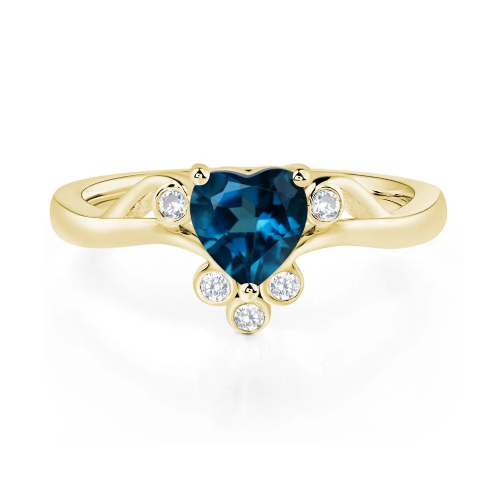 London Blue Topaz Heart Shaped Promise Ring - Image 8