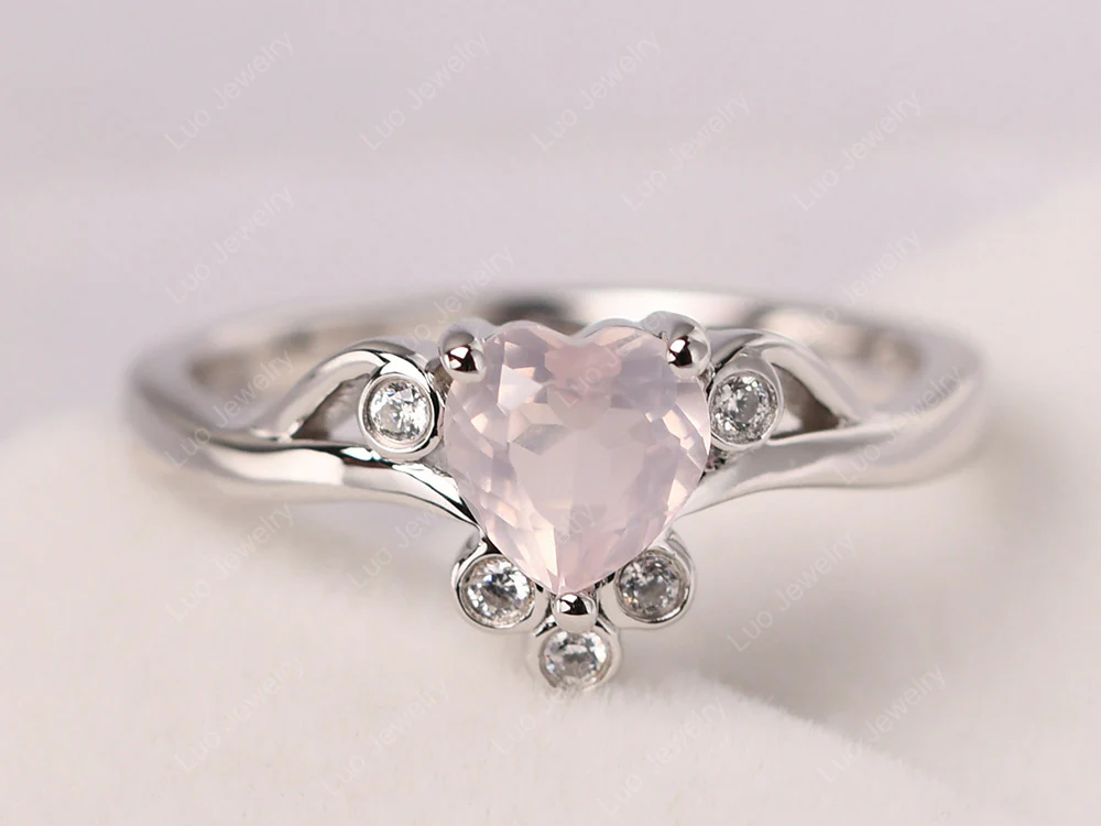 Rose Quartz Scroll Engagement Ring - Image 10