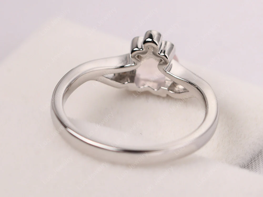 Rose Quartz Scroll Engagement Ring - Image 12