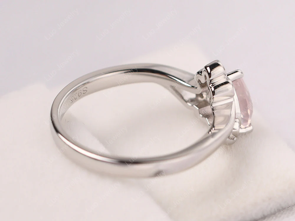 Rose Quartz Scroll Engagement Ring - Image 13