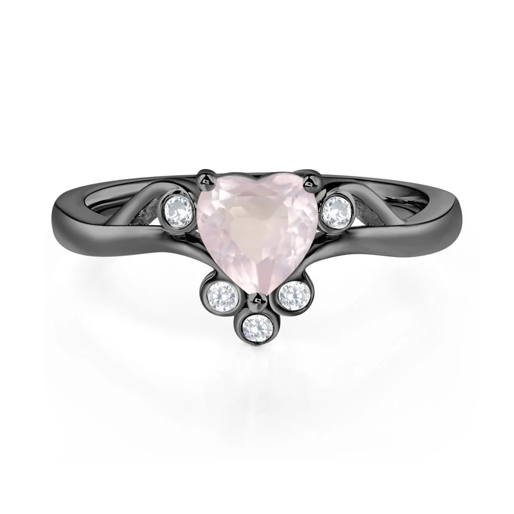 Rose Quartz Scroll Engagement Ring - Image 2