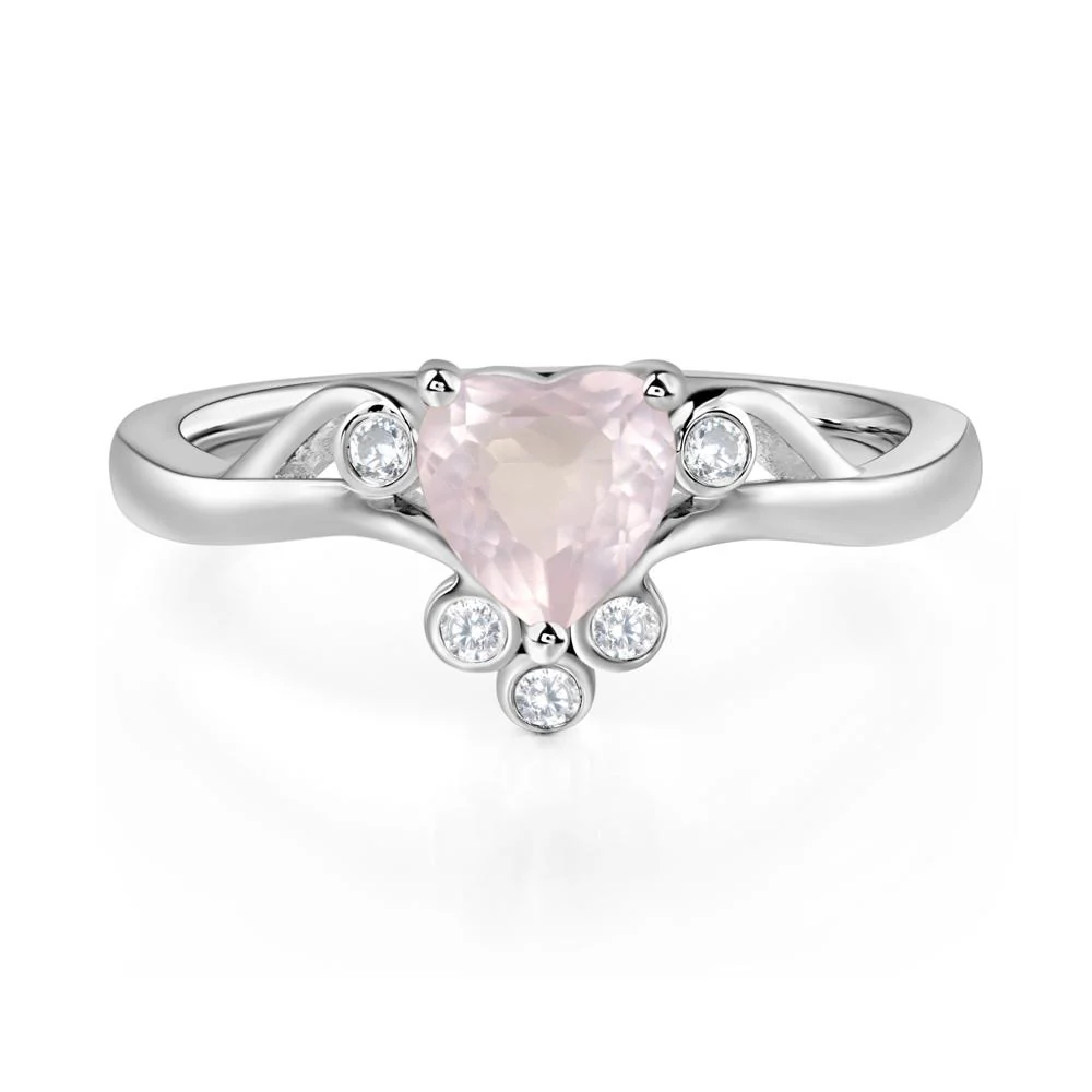 Rose Quartz Scroll Engagement Ring - Image 3