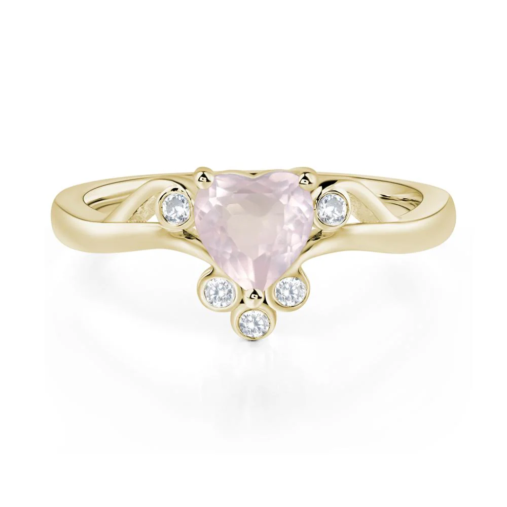 Rose Quartz Scroll Engagement Ring - Image 4
