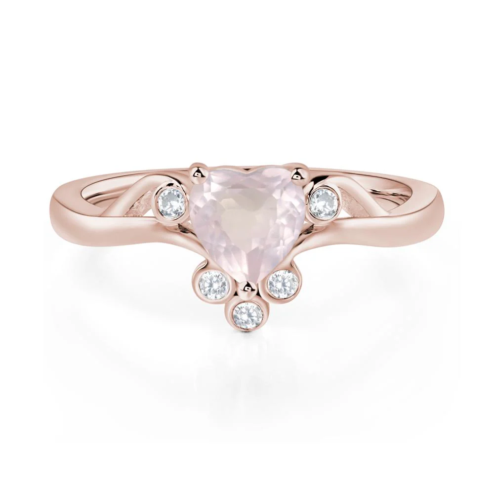 Rose Quartz Scroll Engagement Ring - Image 5