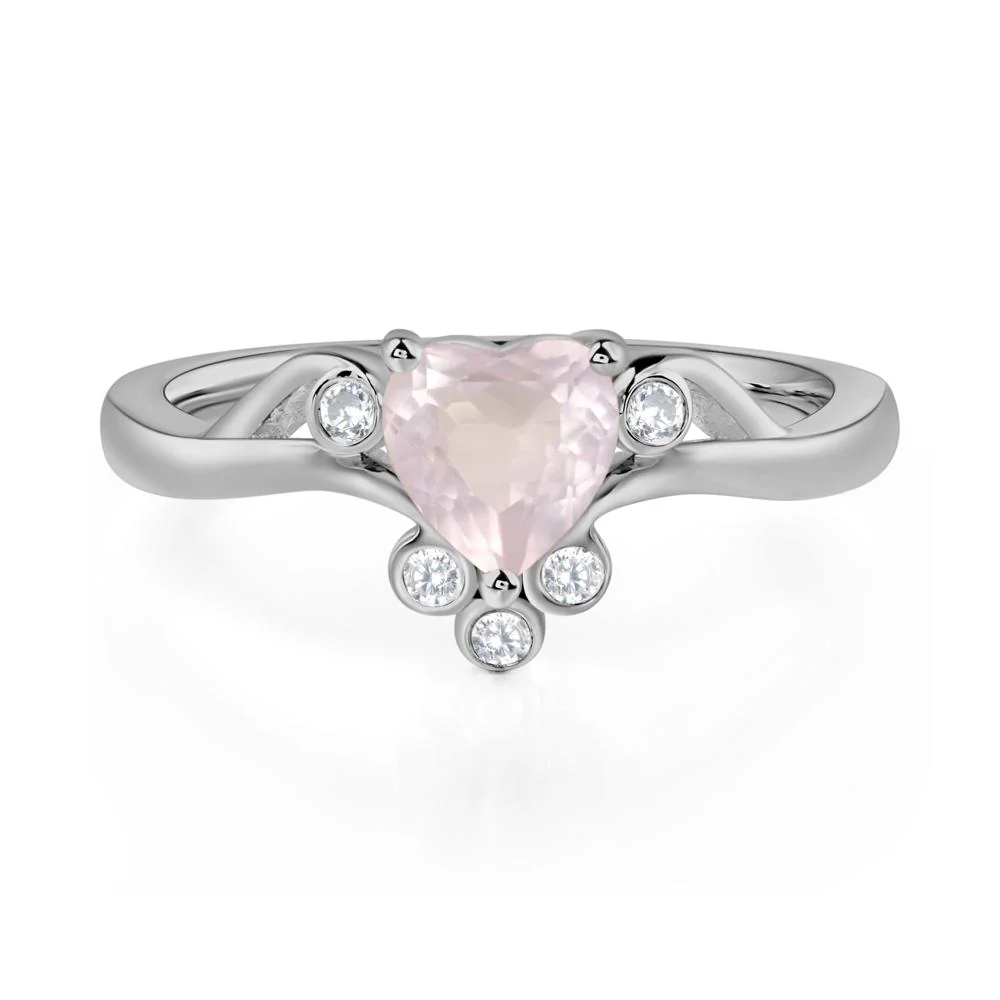 Rose Quartz Scroll Engagement Ring - Image 6