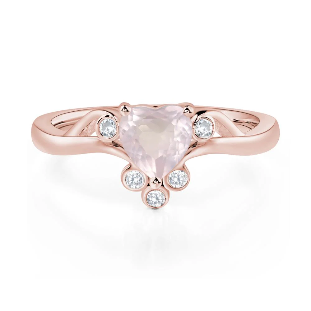 Rose Quartz Scroll Engagement Ring - Image 9