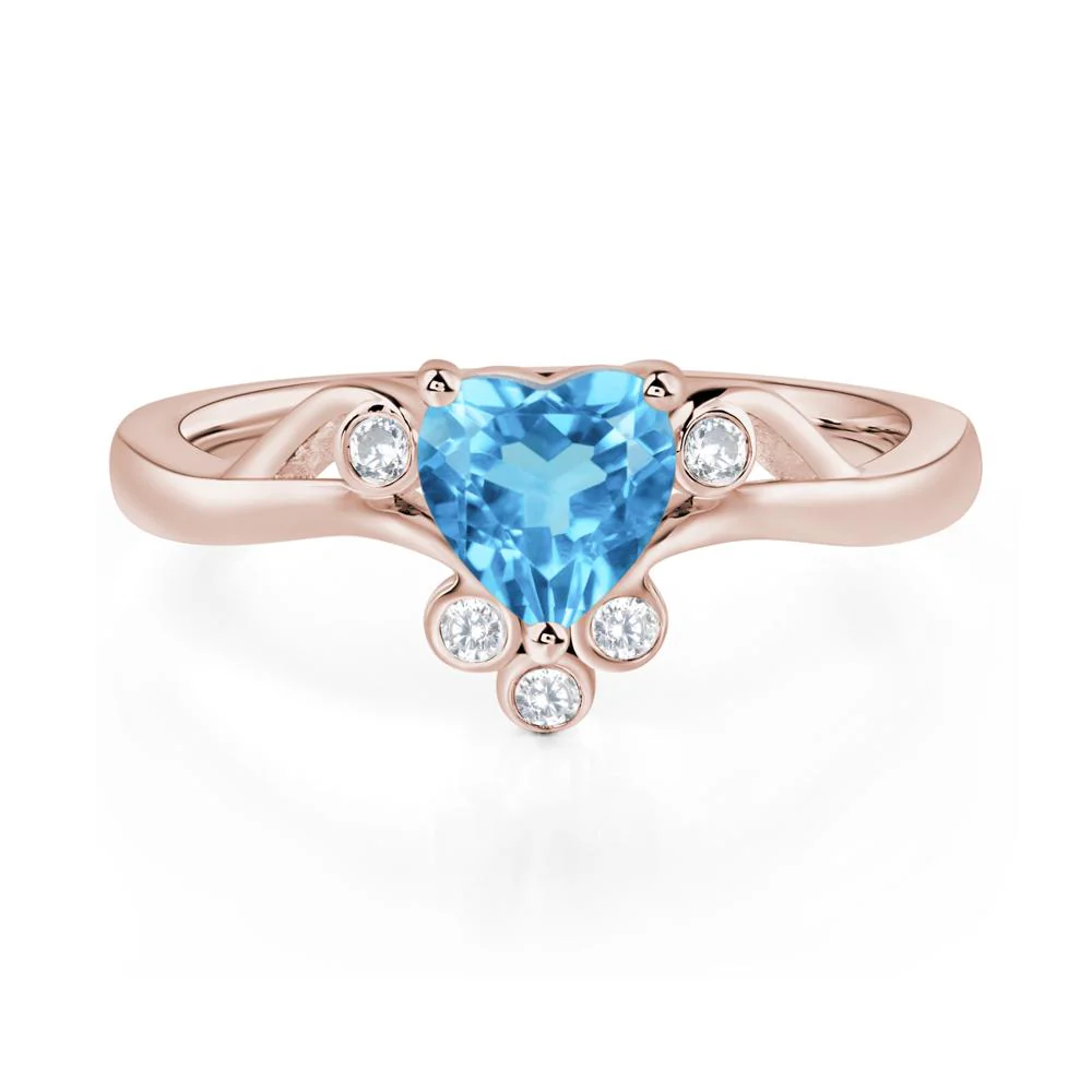 Swiss Blue Topaz Scroll Engagement Ring