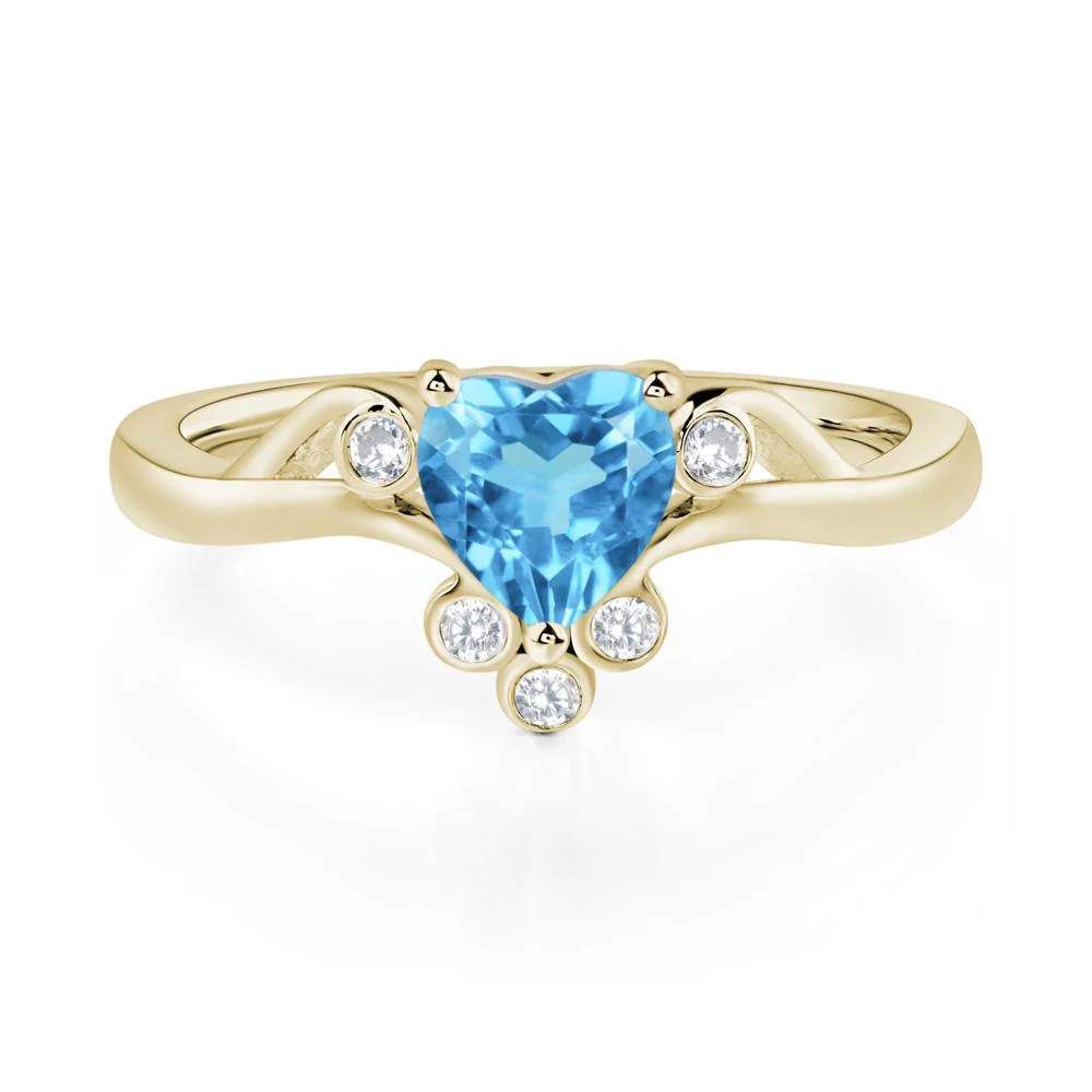Swiss Blue Topaz Scroll Engagement Ring - Image 5