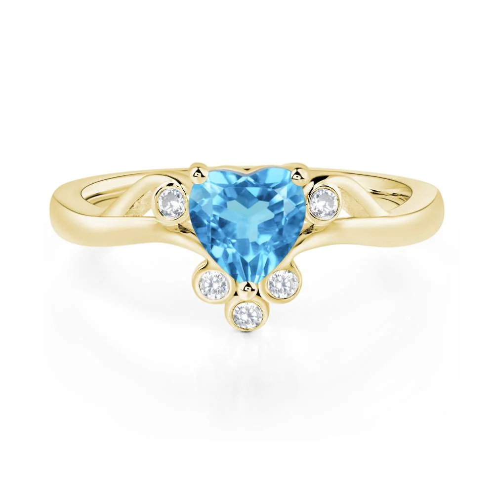 Swiss Blue Topaz Scroll Engagement Ring - Image 8
