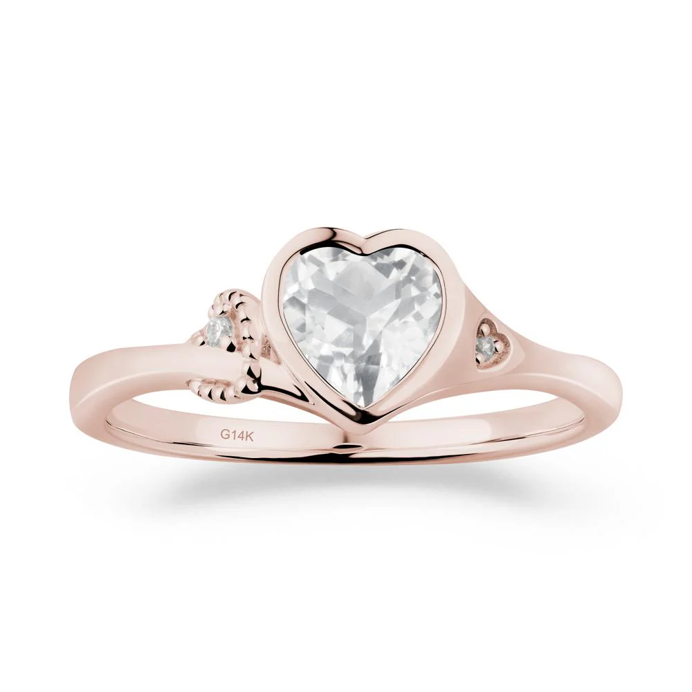 Vintage Heart White Topaz Knot Ring